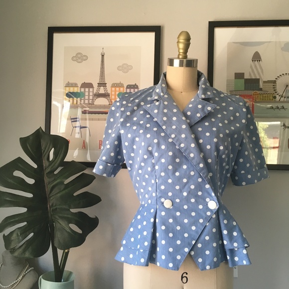 Vintage Tops - VTG • Polka Dot Top
